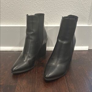 Black Leather Ankle Boots